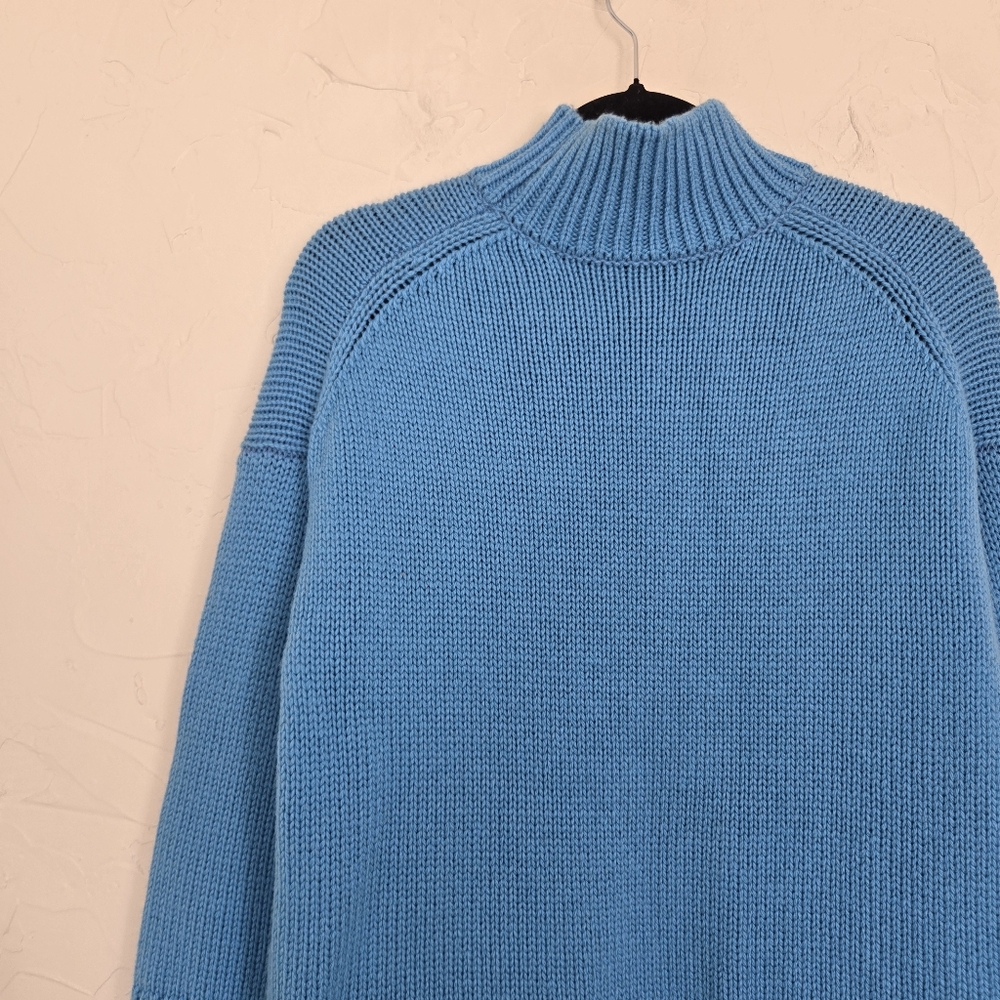 VINCE Wool Cashmere Bright Blue Knit Turtleneck Sweater, S - Picture 9 of 13